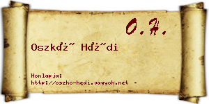 Oszkó Hédi névjegykártya